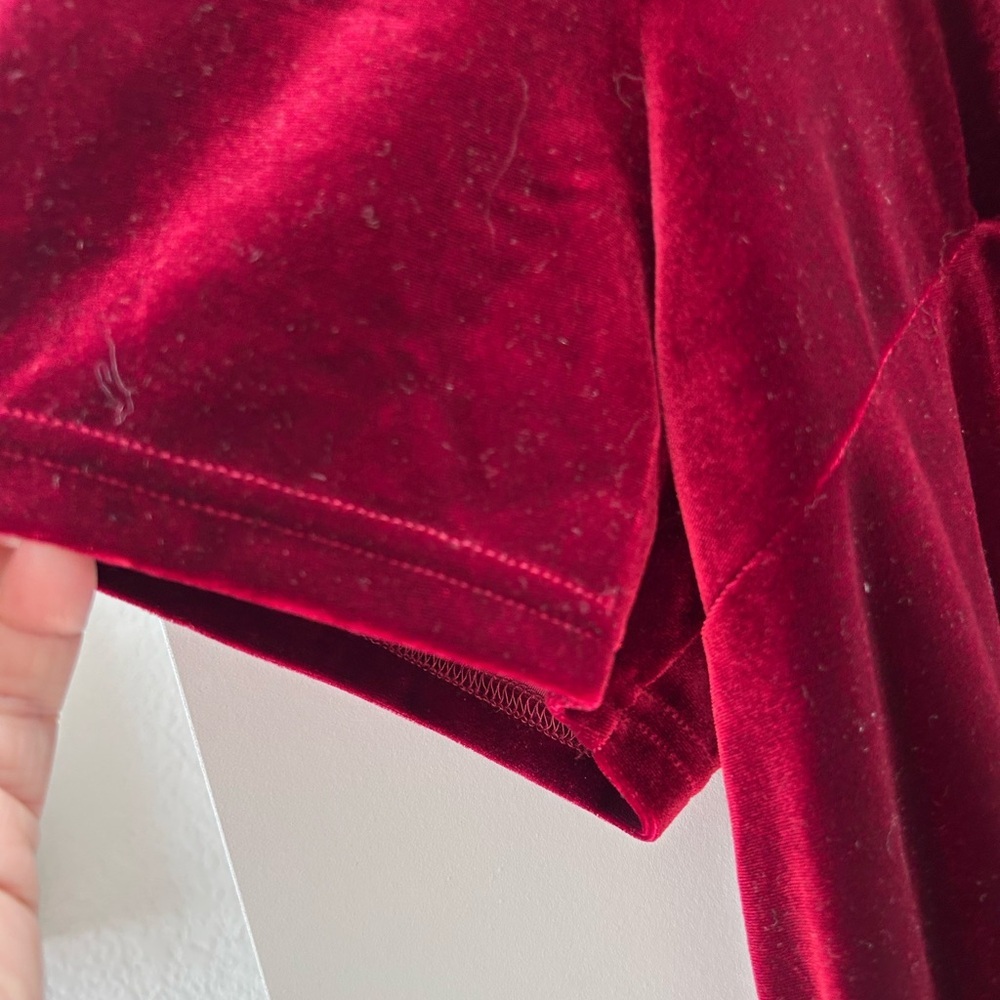 NWT Vintage Clio II Scarlet Red Velour Tunic Jacket. Mandarin collar, frog clasp - Picture 5 of 13